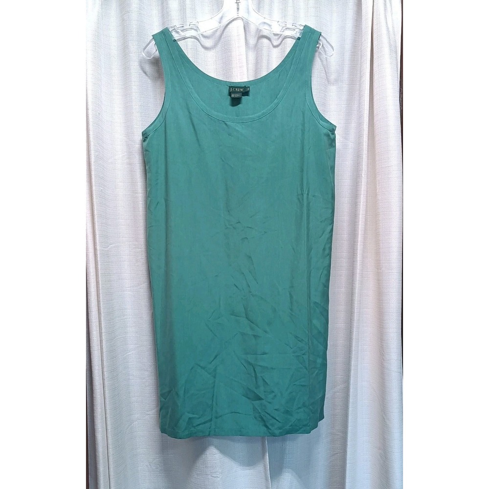 J. Crew Women's 10 Seafoam Green 100% Silk Slip Dress Vacation Casual Beach